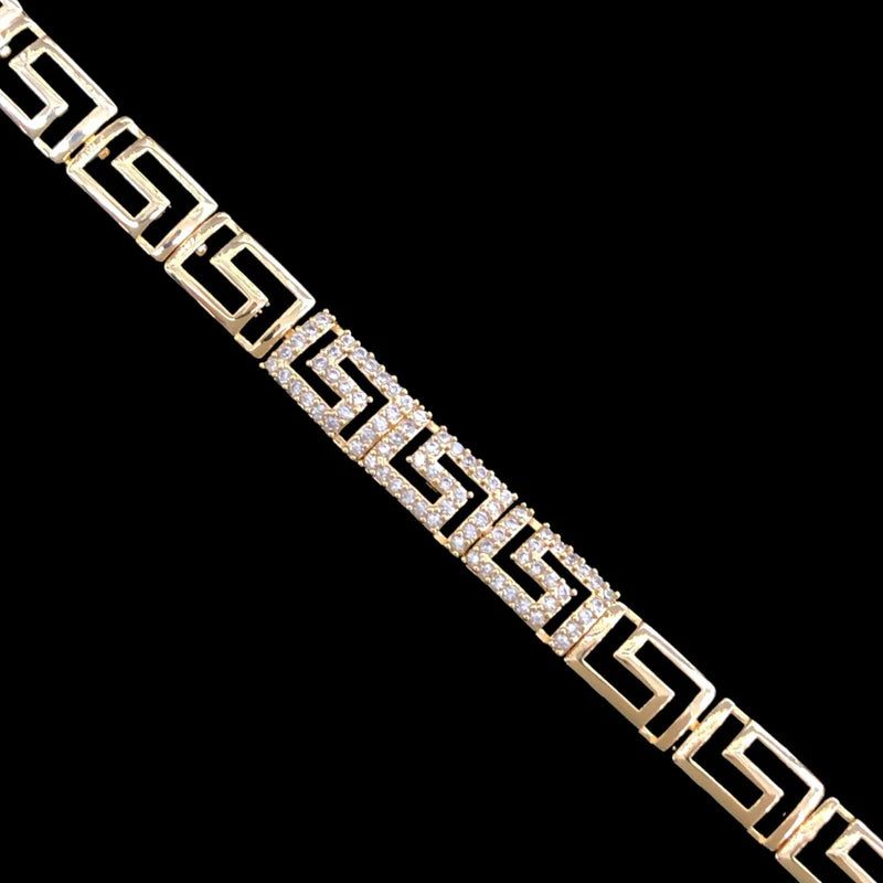 18k Gold Filled Versace Style CZ Bracelet
