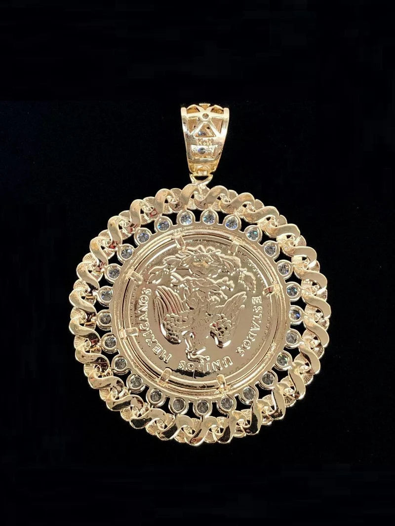18k Gold Filled Mexican Centenario 50 Pesos Coin Pendant