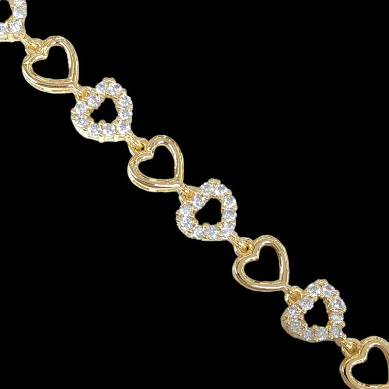 18k Gold Filled CZ Eternal Heart Bracelet