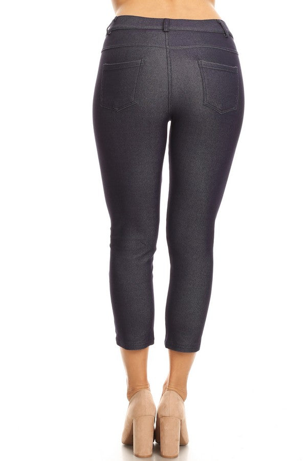 Classic Solid Skinny Jeggings - Navy