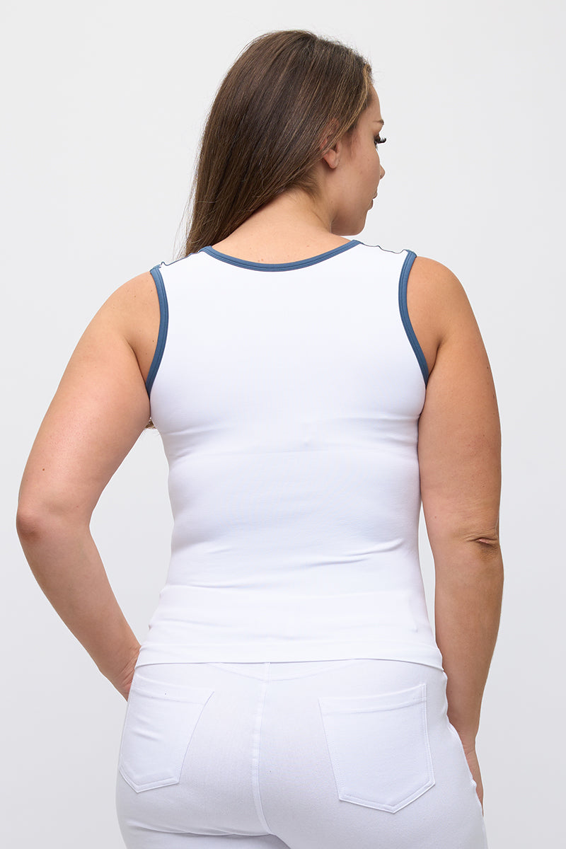 Women's U Neck Two Tone Seamless Tank