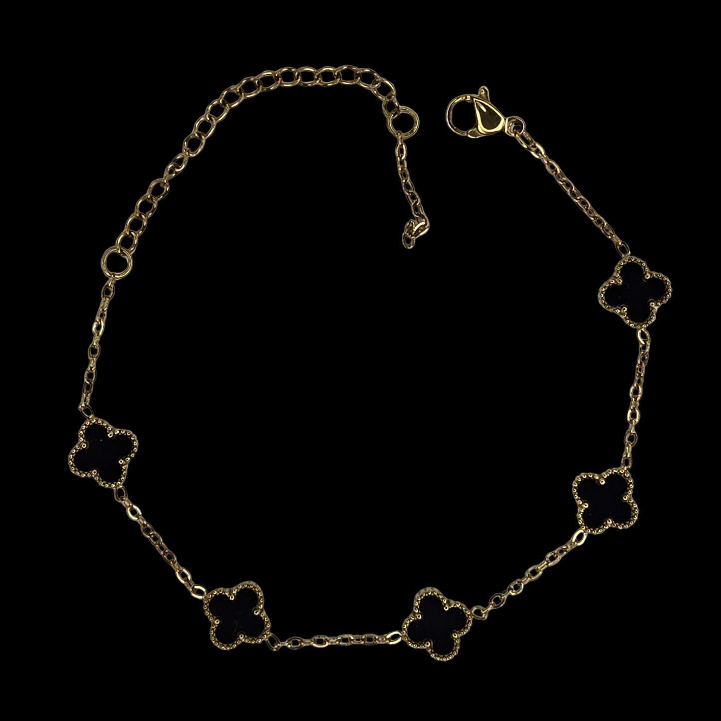 Mini Reversible Clover Bracelet Stainless Steel Gold Plated