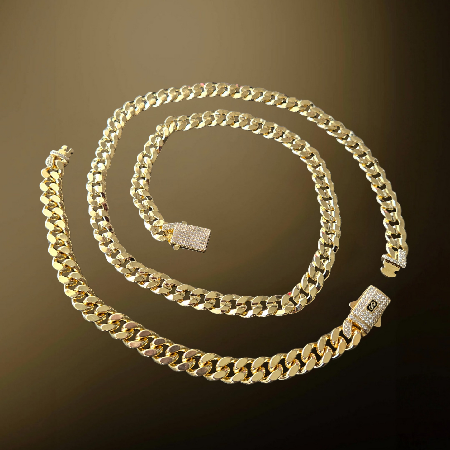 Cuban Link Chain 9mm Set