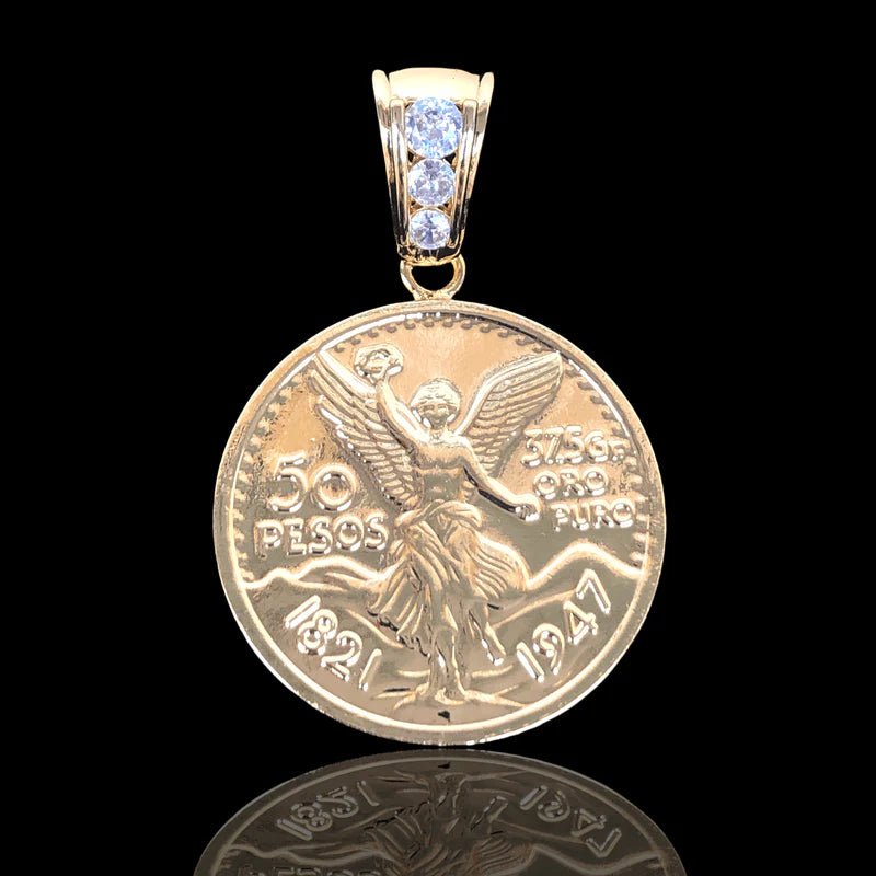 18k Gold Filled Mexican 50 Pesos Centenario Pendant (37mm)