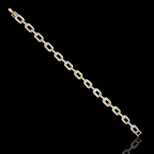 18k Gold Filled Pave Link CZ Bracelet