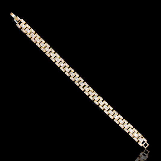 18k Gold Filled Iced Out Rolex Style Bracelet