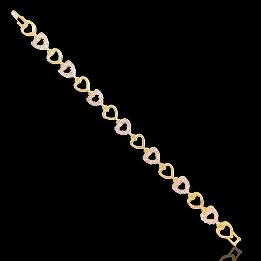 18k Gold Filled CZ Eternal Heart Bracelet