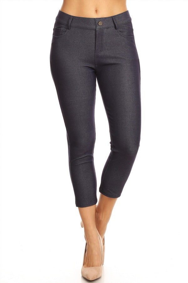 Classic Solid Skinny Jeggings - Navy