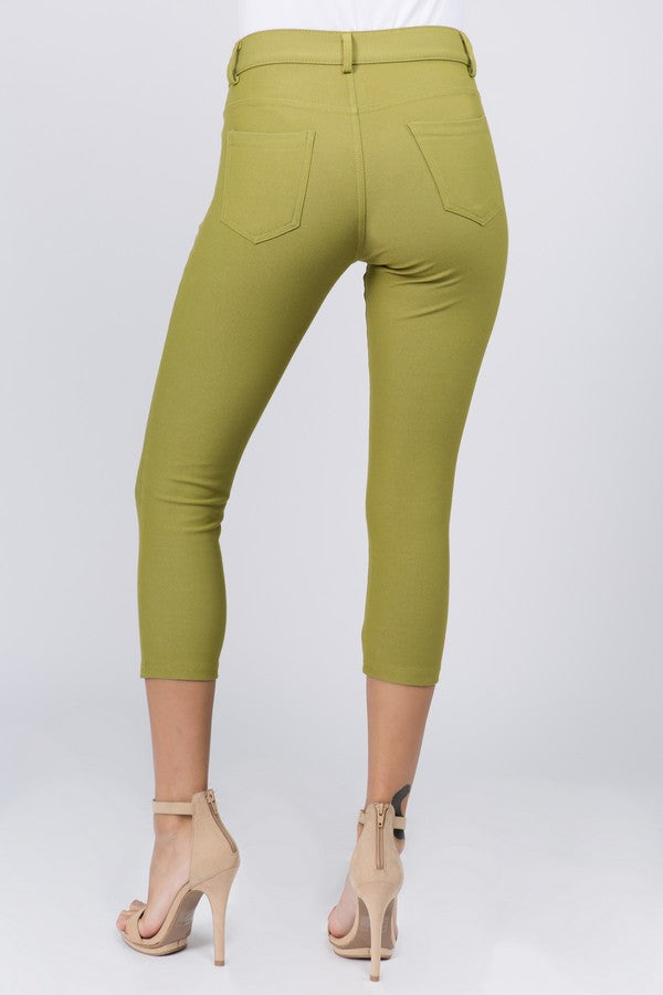 Classic Solid Skinny Jeggings - Olive