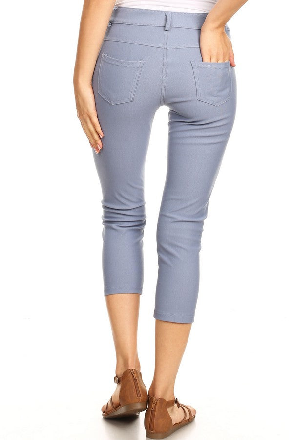 Classic Solid Skinny Jeggings - Slate Grey