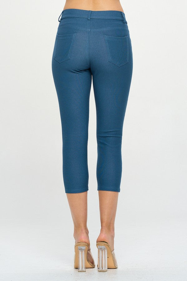 Classic Solid Skinny Jeggings - Teal