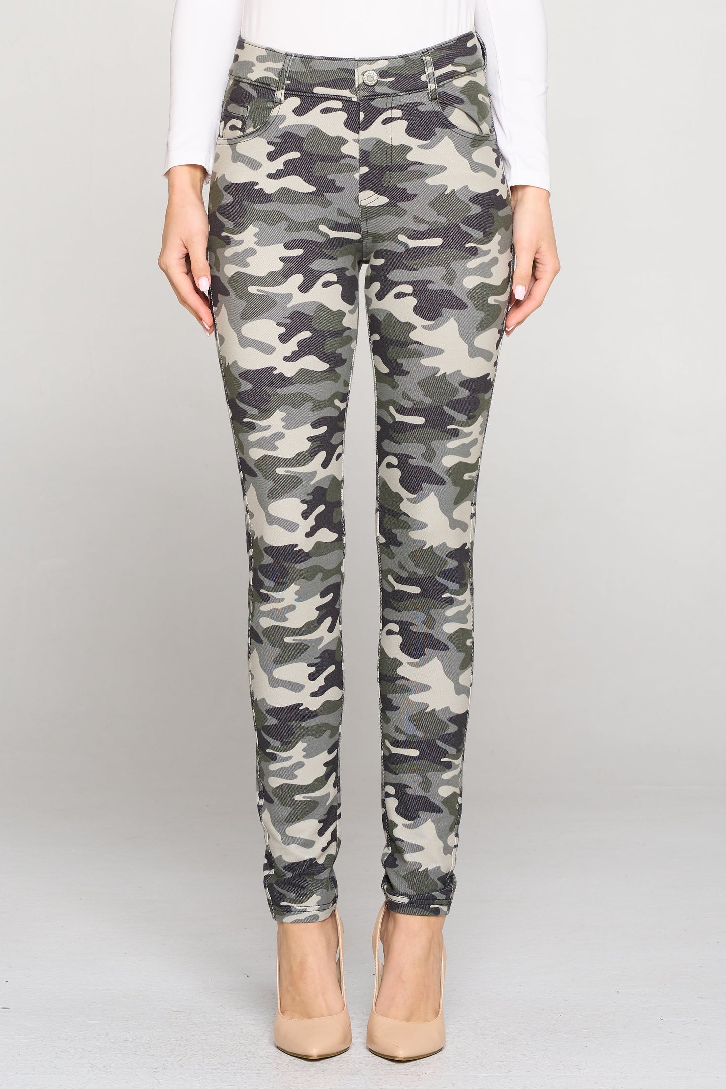 Women's Camouflage 5-Pocket Cotton Blend Jeggings