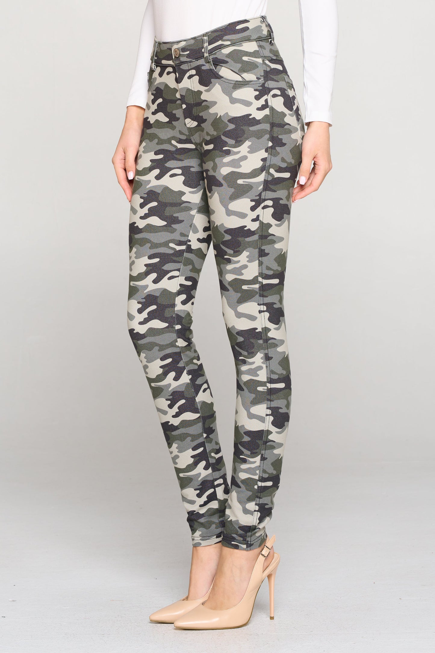 Women's Camouflage 5-Pocket Cotton Blend Jeggings