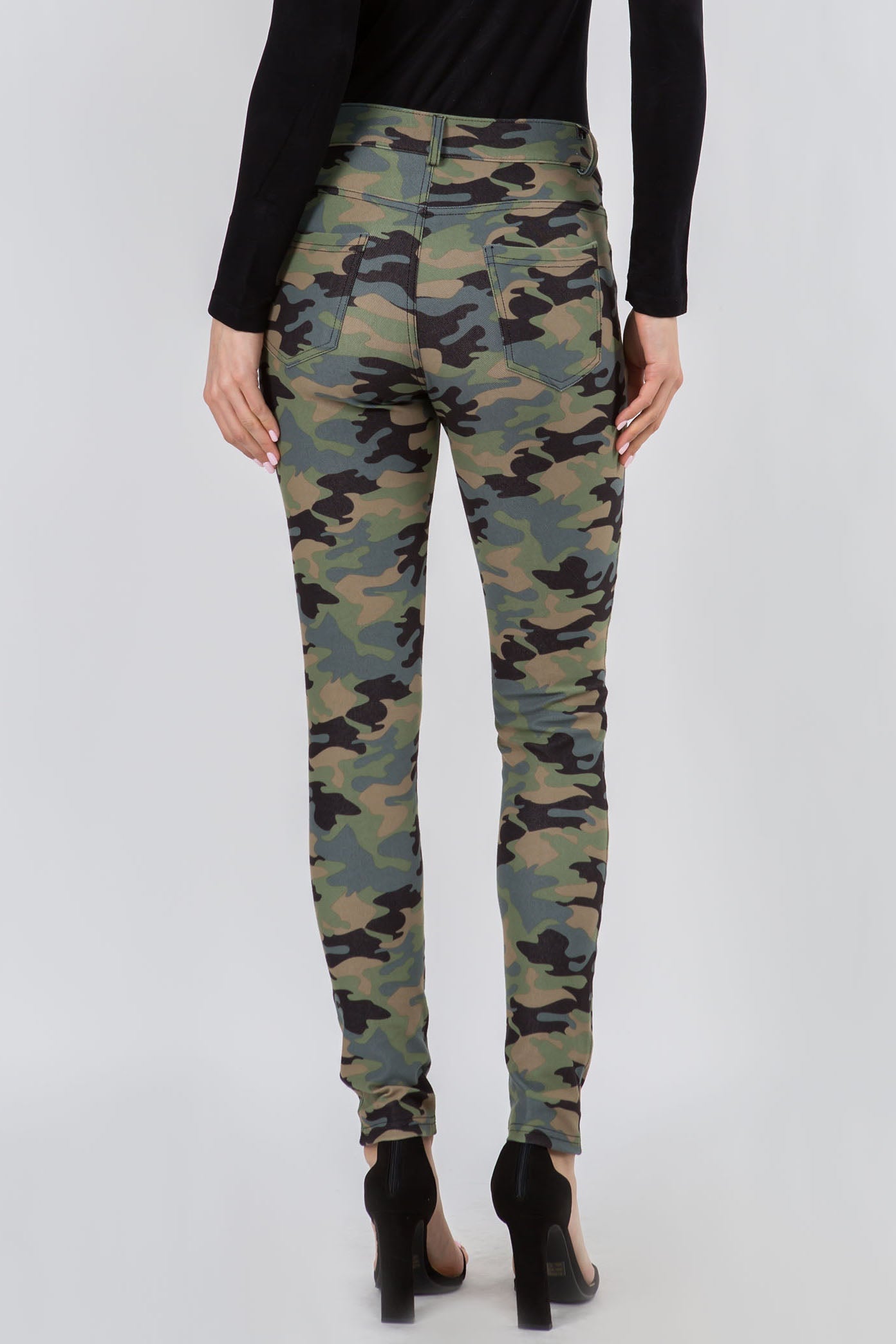 Women's Camouflage 5-Pocket Cotton Blend Jeggings