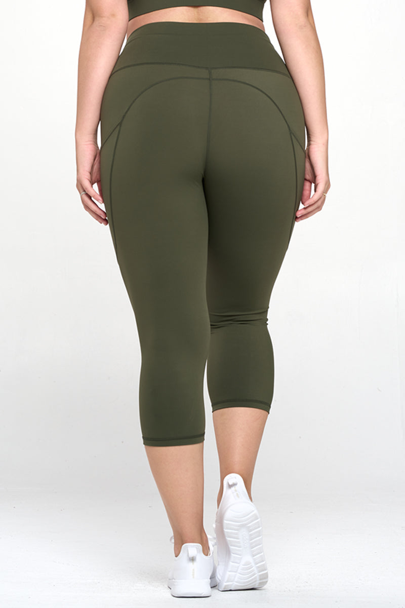 Women's Buttery Soft Activewear Capri Leggings with Pockets