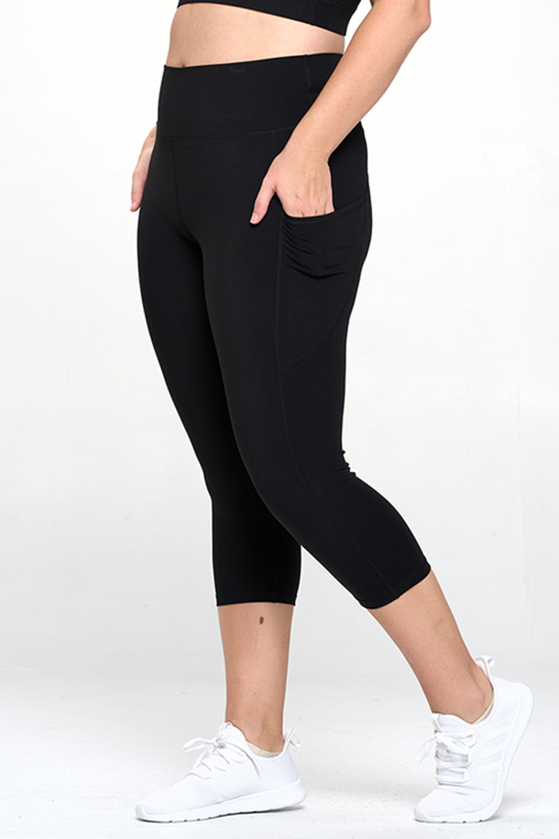 Women's Buttery Soft Activewear Capri Leggings with Pockets