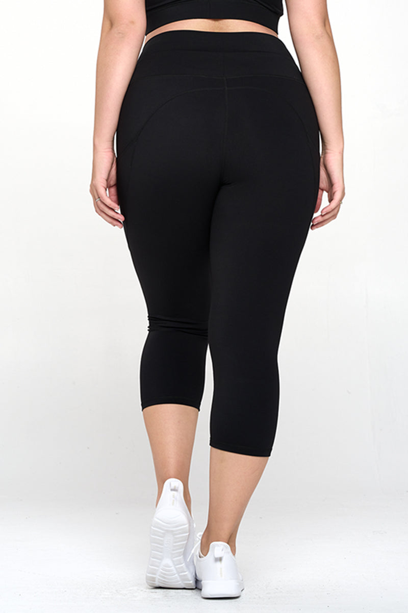 Women's Buttery Soft Activewear Capri Leggings with Pockets