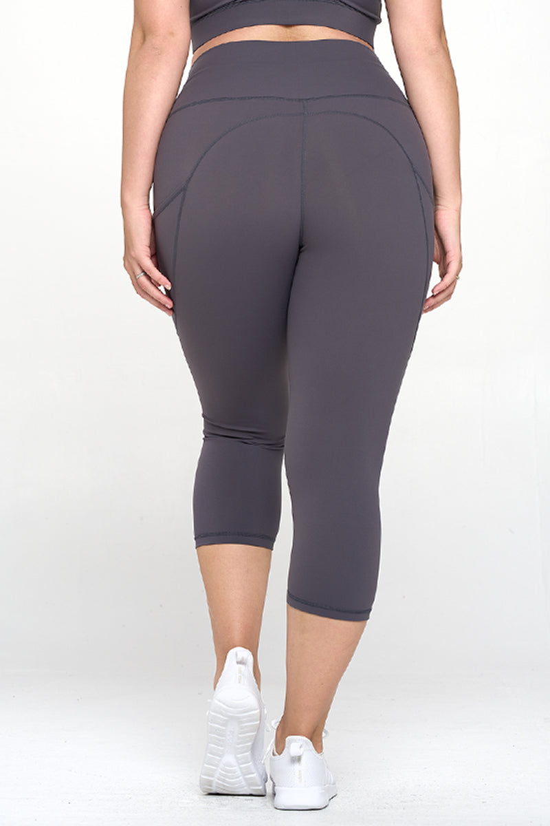 Women's Buttery Soft Activewear Capri Leggings with Pockets