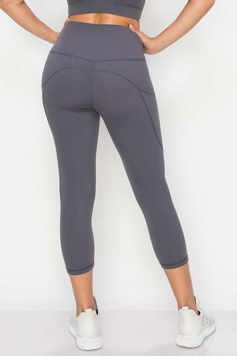 Women's Buttery Soft Activewear Capri Leggings with Pockets