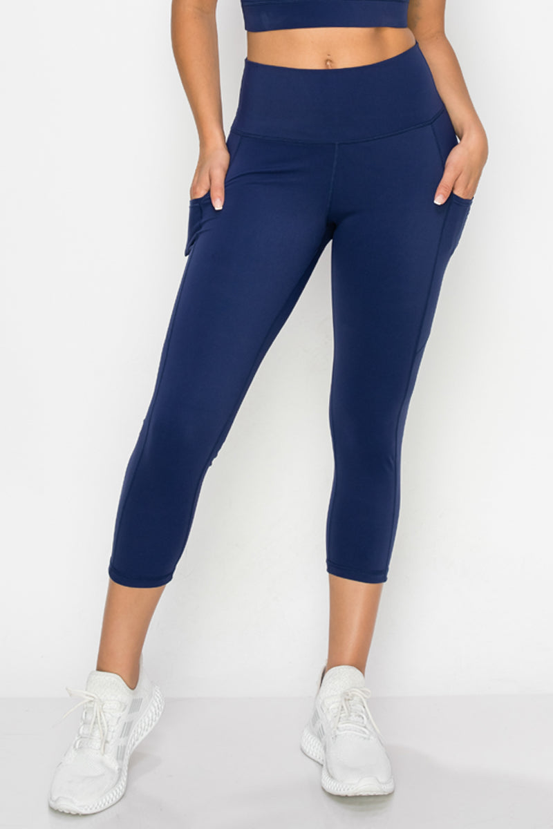 Women's Buttery Soft Activewear Capri Leggings with Pockets