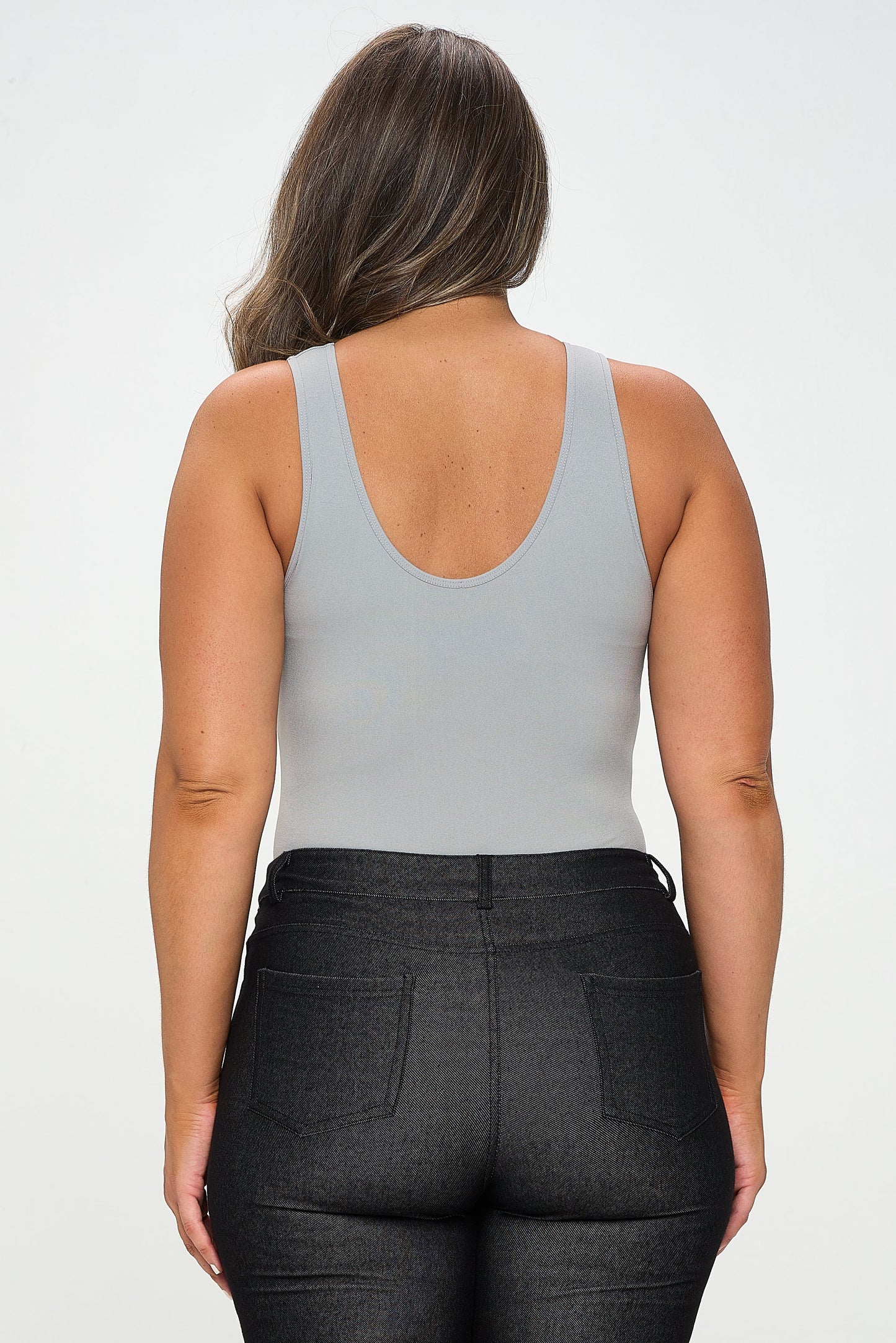 Women's Reversible V-Neck Basic Tank Top Bodysuit