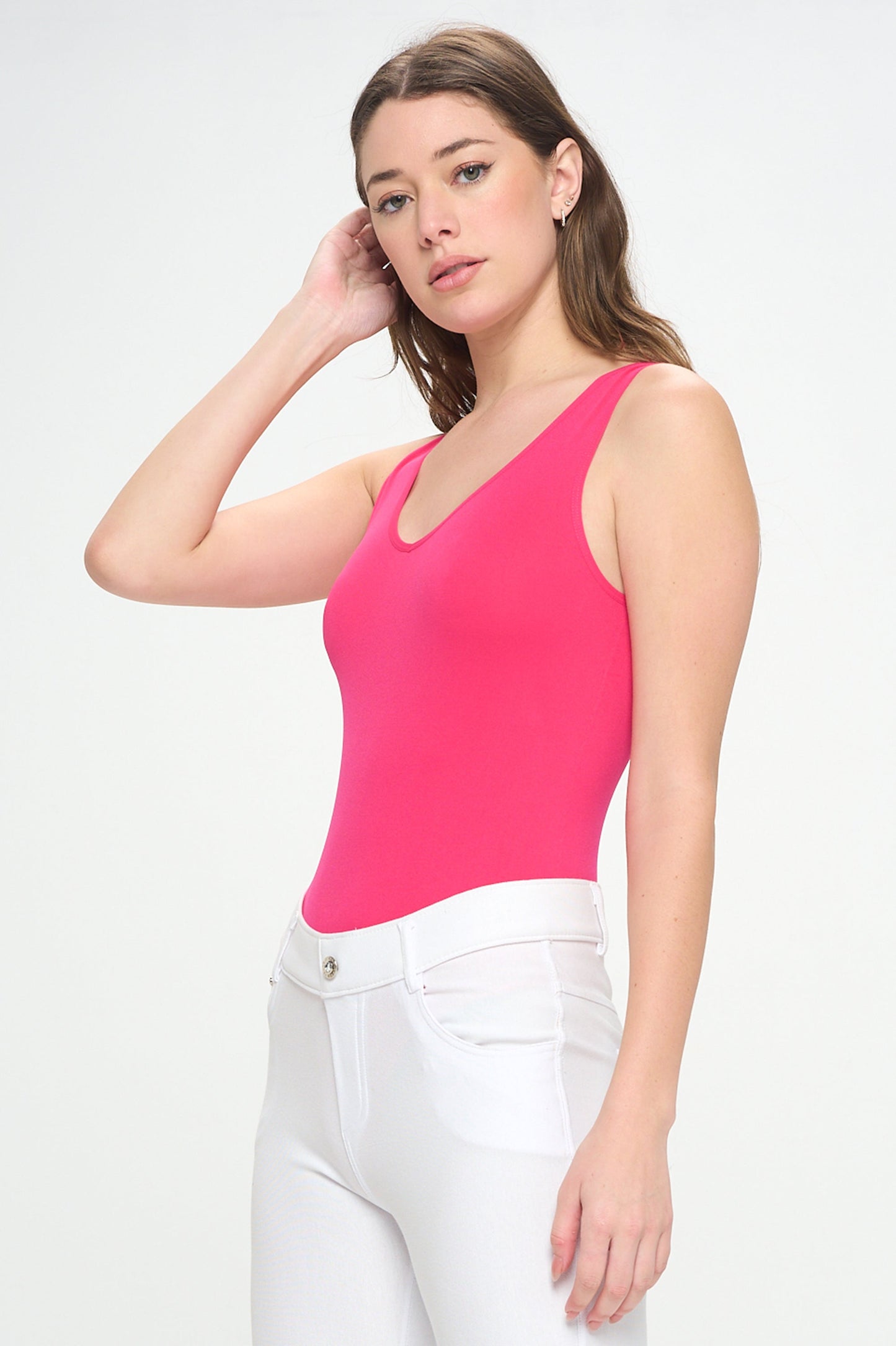 Women's Reversible V-Neck Basic Tank Top Bodysuit