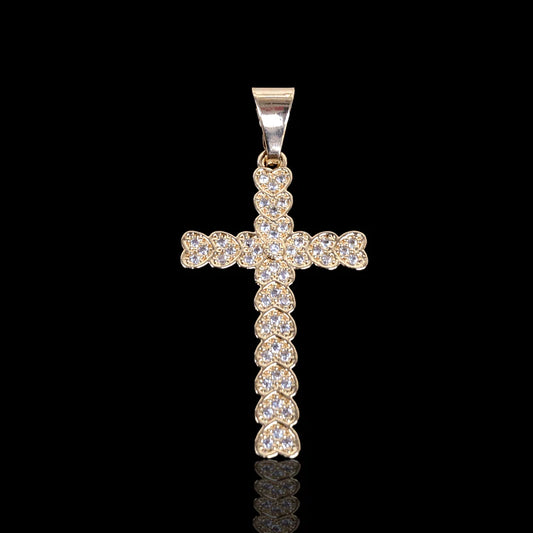 18k Gold Filled Heart Cross Pendant