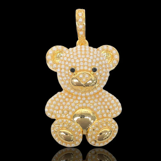 18K Gold Filled Pearly Teddy Bear Pendant
