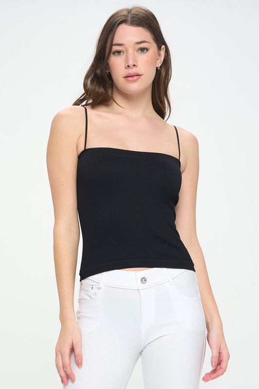 Women's Ribbed Thin Strapped Seamless Cami