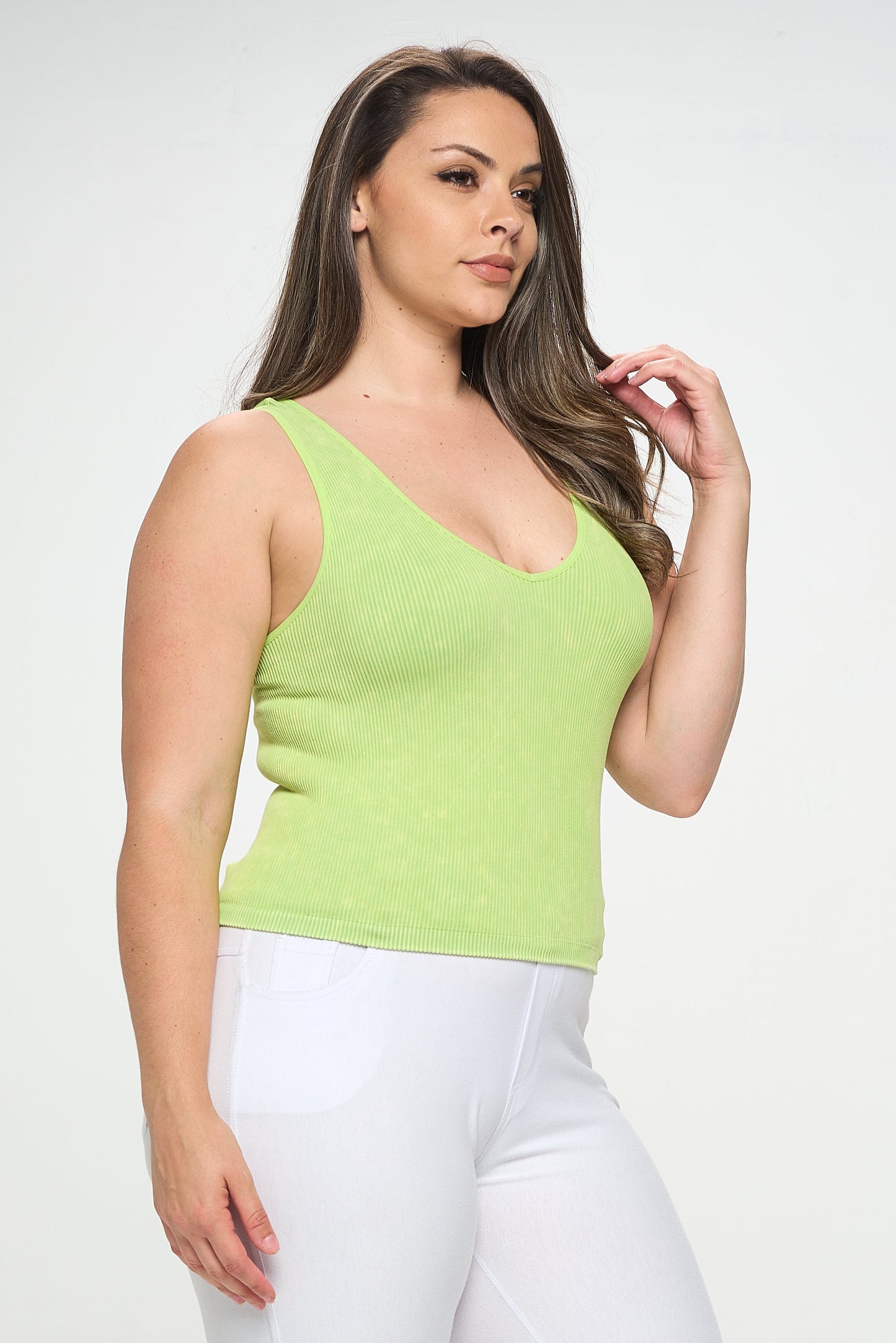 Women's Seamless Reversible Stonewashed Ribbed Tank