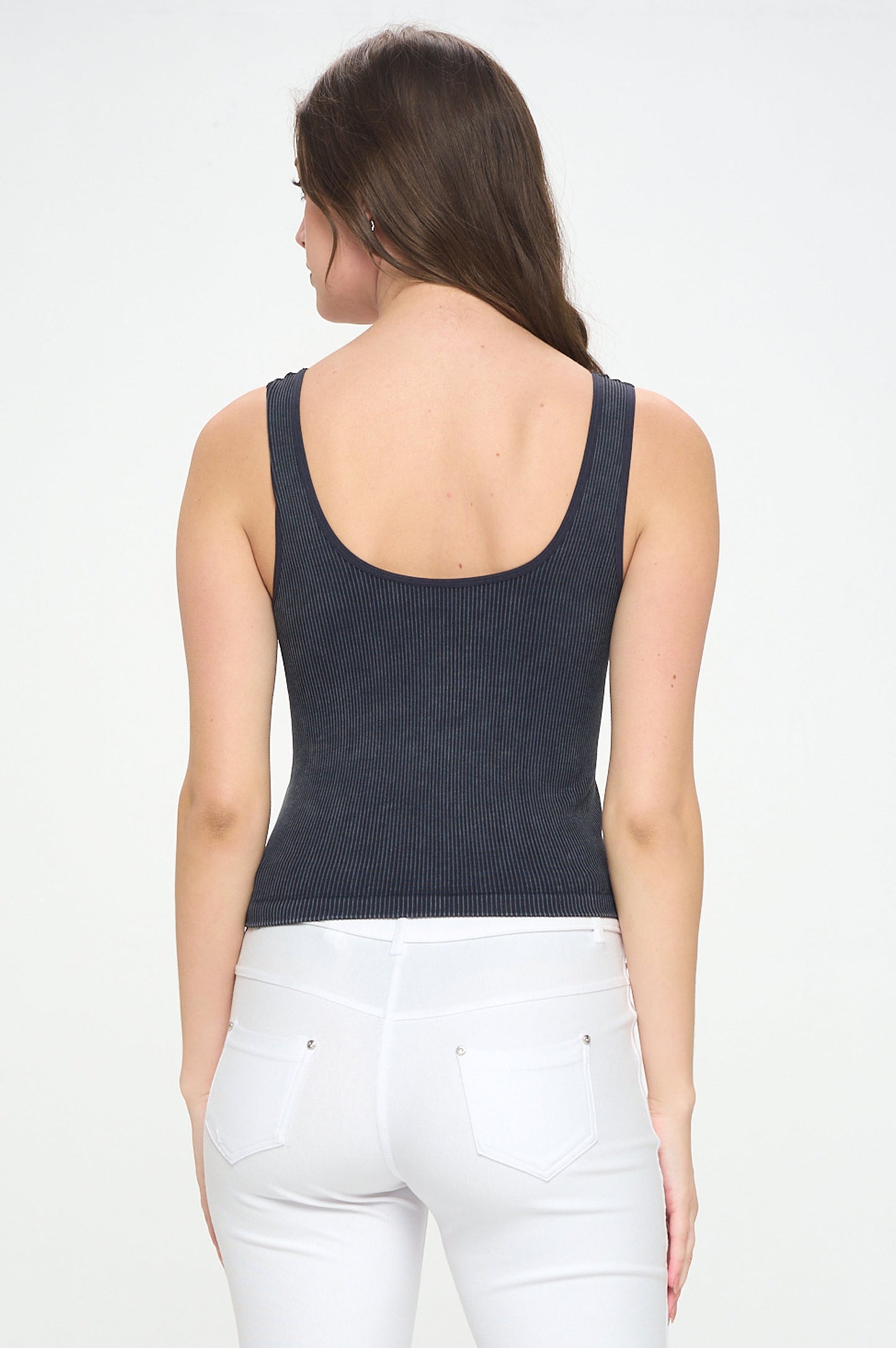Women's Seamless Reversible Stonewashed Ribbed Tank
