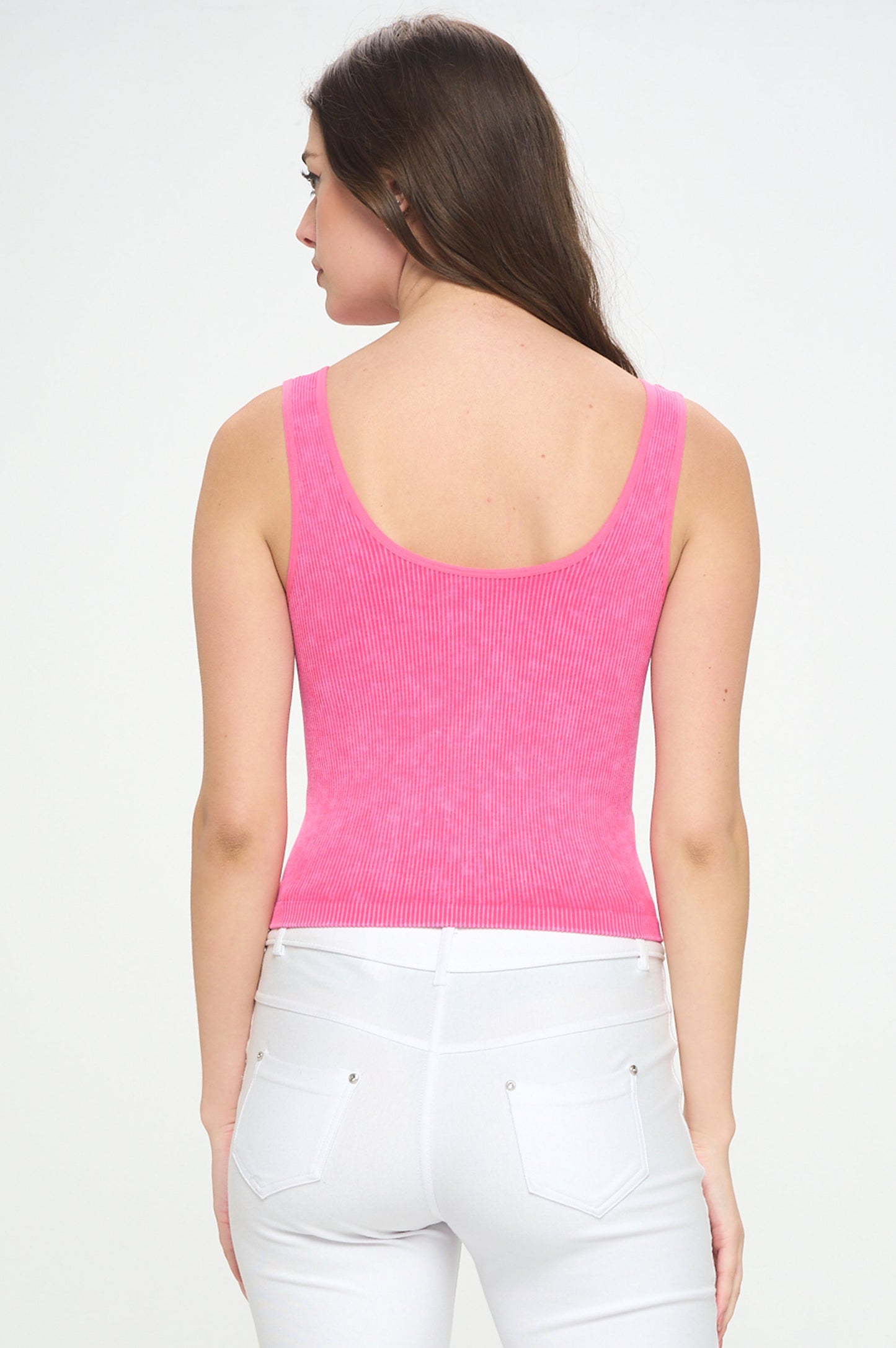 Women's Seamless Reversible Stonewashed Ribbed Tank