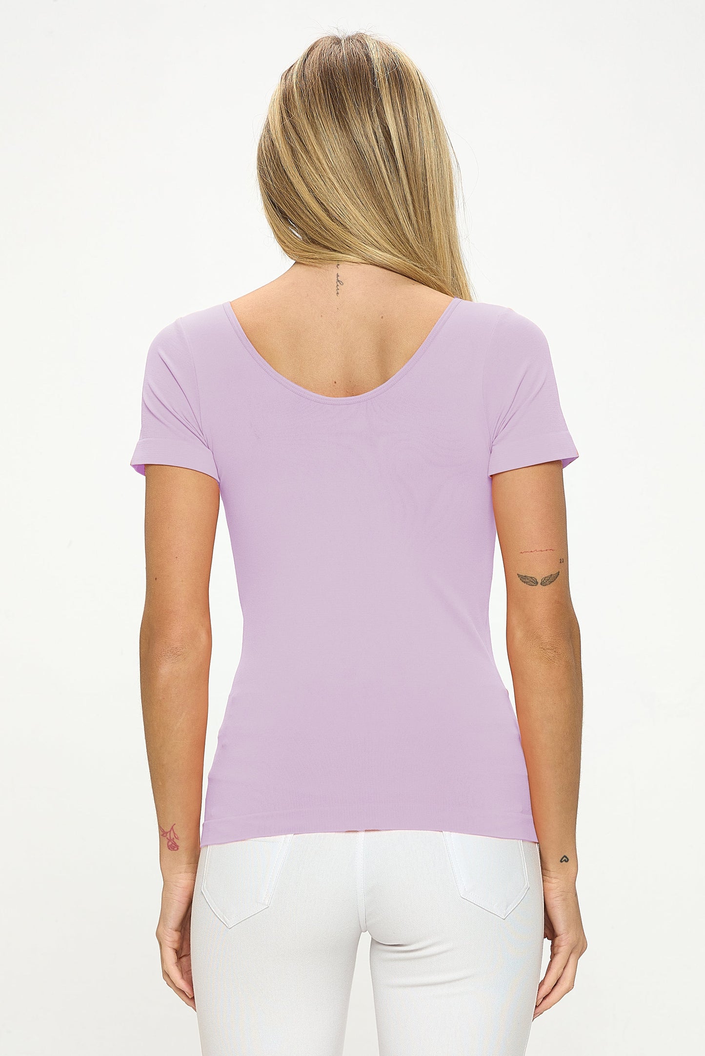 Women's Seamless Reversible V-Neck Short Sleeve Top