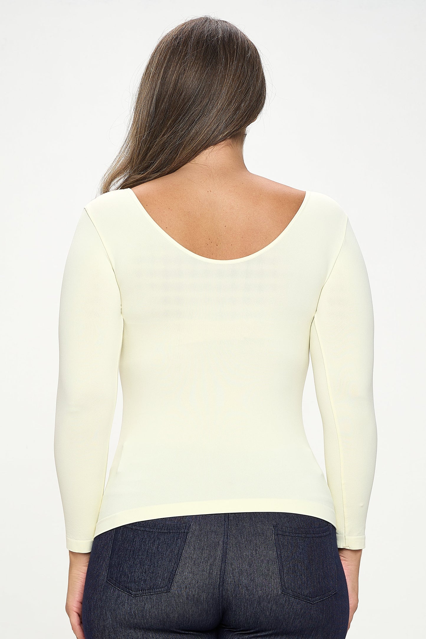 Women's Seamless Reversible V-Neck Long Sleeve Top