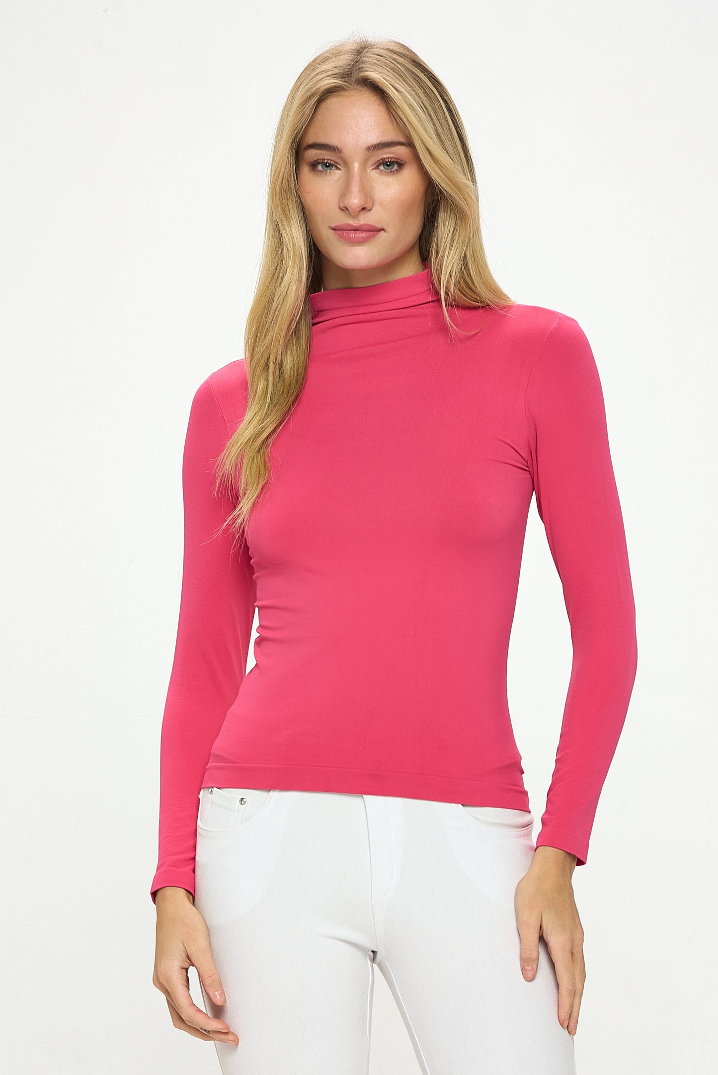 Women's Bare Essential Seamless Mock Neck Long Sleeve Top