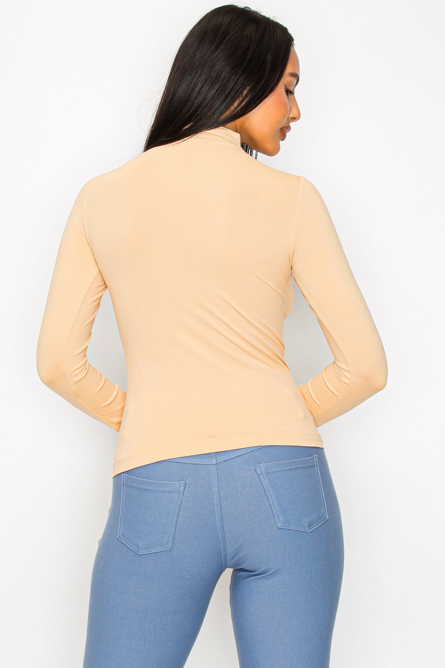 Women's Bare Essential Seamless Mock Neck Long Sleeve Top