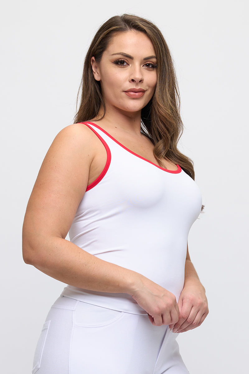 Women's U Neck Two Tone Seamless Tank