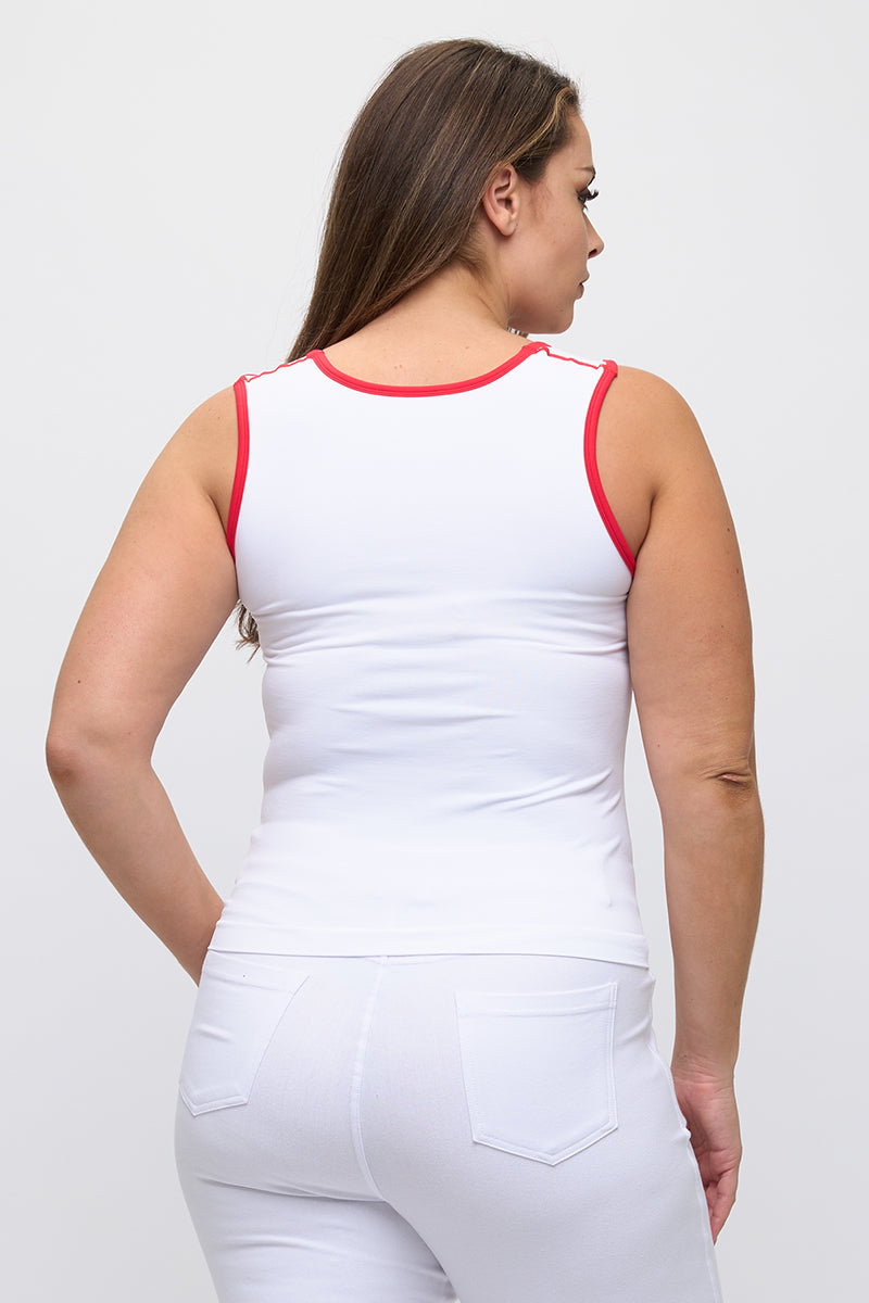 Women's U Neck Two Tone Seamless Tank