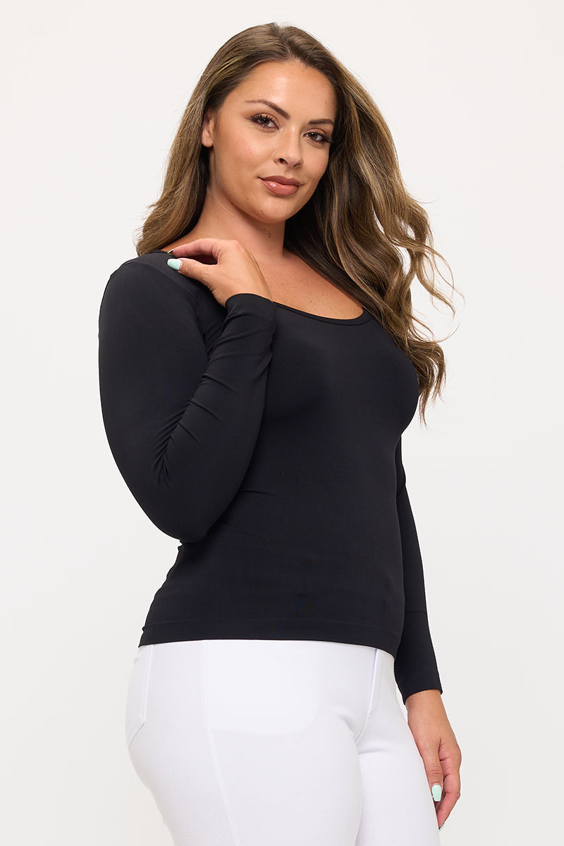 Women's Sculpted Chic Seamless Long Sleeve Top