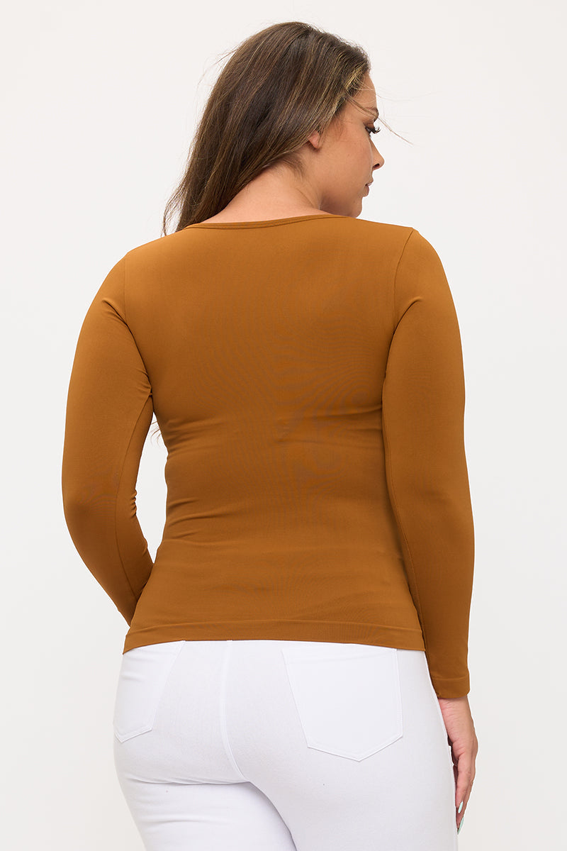 Women's Sculpted Chic Seamless Long Sleeve Top
