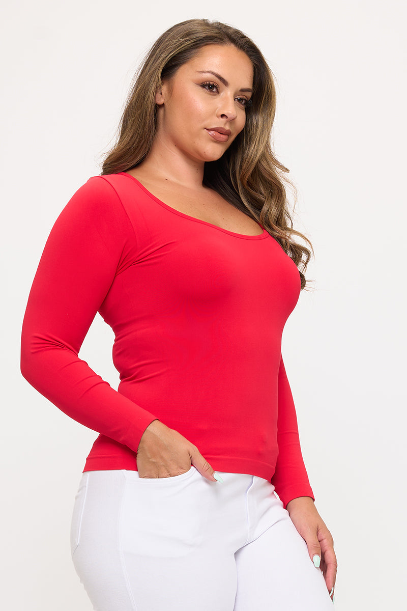 Women's Sculpted Chic Seamless Long Sleeve Top