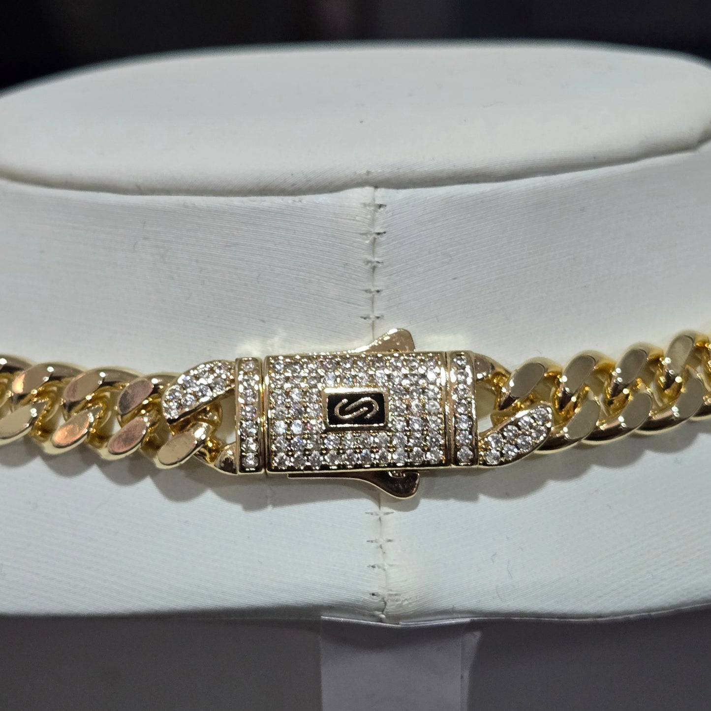 18k Gold Filled Monaco 8mm Miami Cuban Link Chain with Lux CZ Clasp