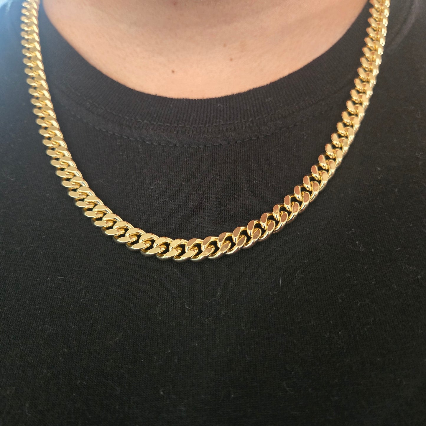 18k Gold Filled Monaco 8mm Miami Cuban Link Chain with Lux CZ Clasp