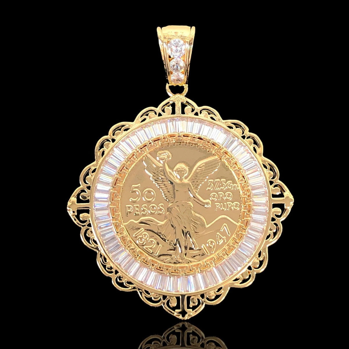 18K Gold Filled Royal Frame Centenario Pendant
