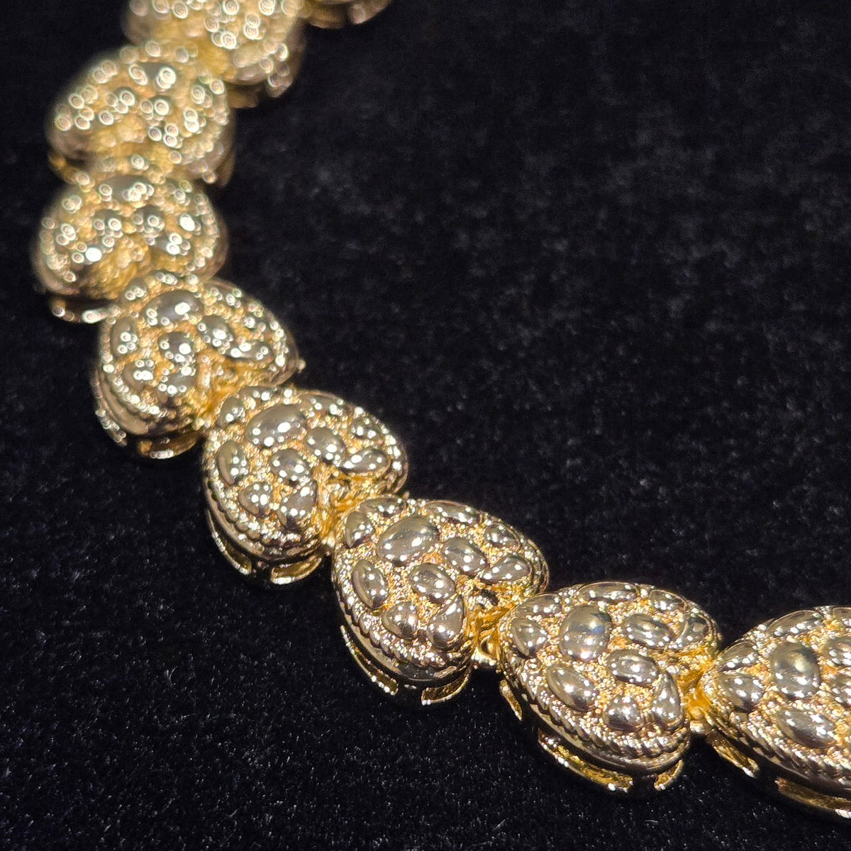 18K Gold Filled Nugget Heart Link Bracelet