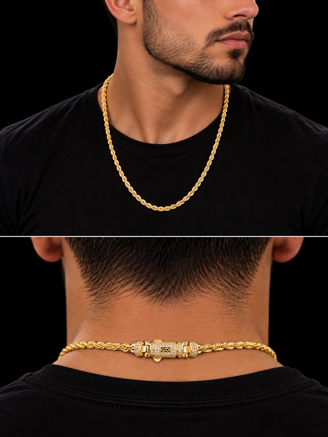 18K Gold-Filled 24" Monaco Rope Chain with CZ Clasp