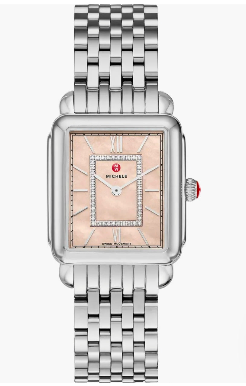 Michele Deco II Stainless Diamond Dial Watch