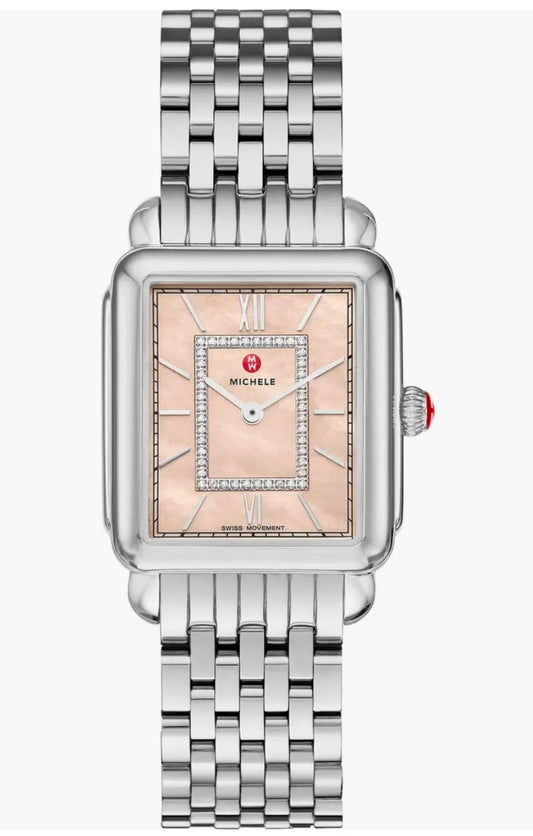 Michele Deco II Stainless Diamond Dial Watch